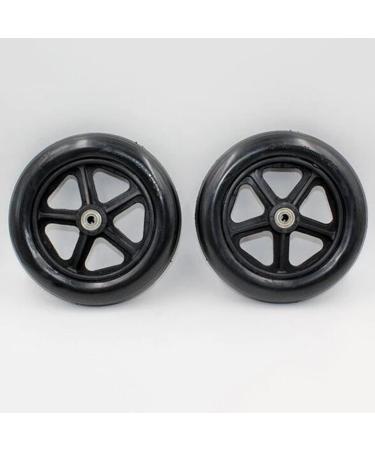 Wheelchair Front Wheel 8Inch Wheelchair Front Wheel(1 Pair) Solid Replacement Wheels for Wheelchair Rollators Walk 5/16"(8 Mm) Bearing/Gray(Black) - Buy Online on SooperMarket.com