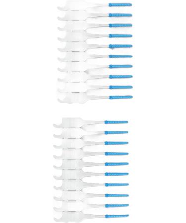 200 Soft Interdental Brushes with Floss & Case | Portable Oral Care Tool | Blue Silicone Head - Perfect for Fresh Breath & Dental Hygiene - Buy Online on SooperMarket.com