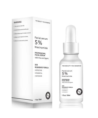 Niacinamide Serum for Face - Moisturizing and Hydrating with 5% Niacinamide Hyaluronic Acid and Peppermint - Smoothes Wrinkles Diminishes the Look or Signs of Aging - Suitable for Women/Men - 1oz