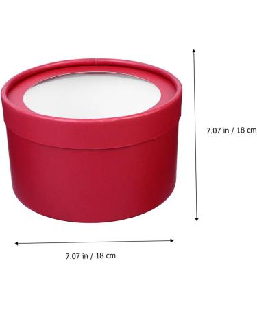 HOMSFOU Candy Jars Boxes round case mini round open the window chic biscuit box Christmas box Christmas container packing box gift box candy box christmas eve max sweets gift candy jar - Buy Online on SooperMarket.com