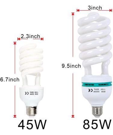 85W Aqirui CFL Daylight Spiral Softbox Bulb (5500K) E27 Socket for Studio Photography - 1 Pack - Buy Online on SooperMarket.com