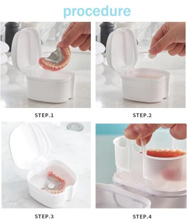 Denture Case Orthodontic Dental Retainer Box False Teeth Storage Container Dentures Container with Filter for Home & Travel Purple - Buy Online on SooperMarket.com