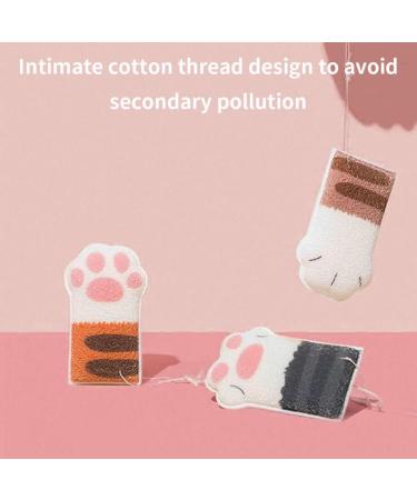 Body Exfoliating Sponge Elastic Bath Sponge Cute Bathing Clean Scrub Brush with 4 Cat Paws - Buy Online on SooperMarket.com