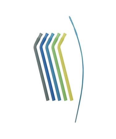 B.BOX Reusable Silicone Straw BPA Phthalates and PVC Free with Cleaning Brushes (5pk x 2) (Pool Party)
