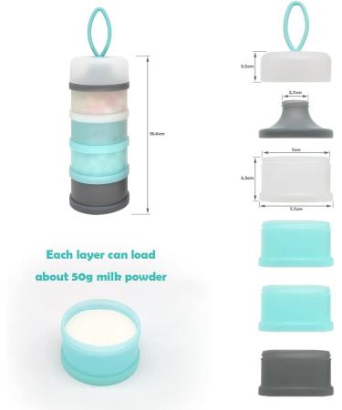 Nordlif Portable Baby Milk Powder Dispenser Pot - BPA Free, Non-Spill, Stackable, 4 Compartments - Buy Online on SooperMarket.com