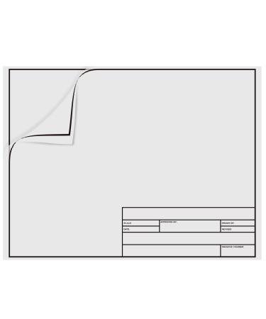 10 Sheets Architectural Vellum Paper 18 x 24 Inches Translucent White Vellum Sheets Drafting Paper Rag Vellum with Border and Title Block