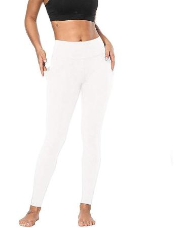 VEZAD Women's Butt Lifting Anti Cellulite Leggings - High Waisted Yoga Pants for Workout - Tummy Control Sport Tights - B-white Medium - Buy Online on SooperMarket.com
