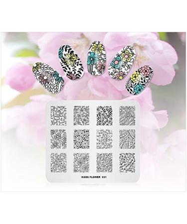 Alexnailart Nail Art Stamping Plate Natural Flower Branches Template Image Plate Nail Art Tools (FL031) - Buy Online on SooperMarket.com