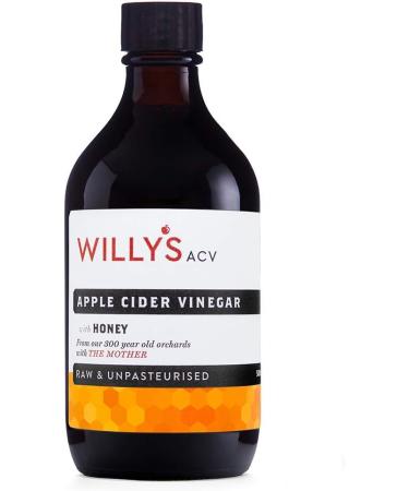 Willy's ACV Organic Live Probiotic Apple Cider Vinegar Honey & Black Pepper (1 x 500ml) white & WILLY'S Raw Apple Cider Vinegar with Real Live Mother & Honey Glass Bottle 500 ml - Buy Online on SooperMarket.com