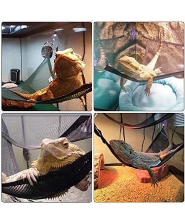 QUUPY 2 Reptile Hammock Set Triangle Breathable Net Breathable Mesh Lizard hammock for Large and Small Bearded Dragons Anoles Geckos Lizards or Snakes 33x33x48cm Black - Buy Online on SooperMarket.com