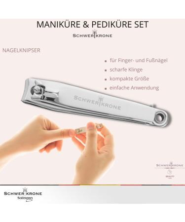 Premium Solingen Nail Care Set - Travel Black Nail Scissors File & Tweezers - Made in Germany - Buy Online on SooperMarket.com
