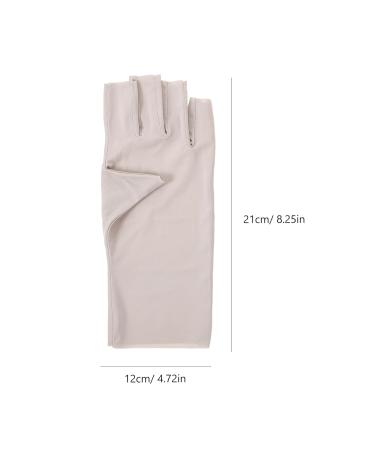Beavorty 2 Pairs Uv Protection Gloves Anti Uv Gloves Gel Manicure Gloves Fingerless Gloves for Women Grey Beige - Buy Online on SooperMarket.com
