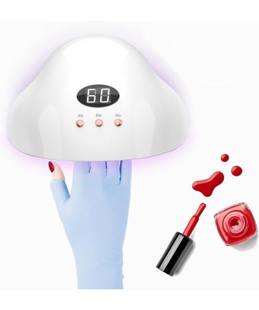 Arqumi UV Gel Nail Lamp Dryer Protection Gloves - 2 Pairs | Gel Manicure Fingerless Anti-UV Gloves for Nail Art - Cyan - Buy Online on SooperMarket.com