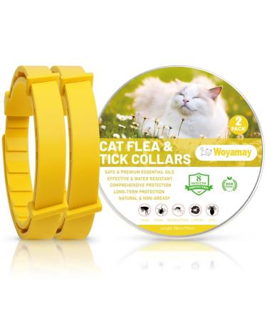 Cat Repellent Treatment Adjustable Cat Repellent Collars Natural Protection Repellent Collar for Cats Water Resistant Repellent Collar for Cats Small-Medium-Large Yellow 2pack
