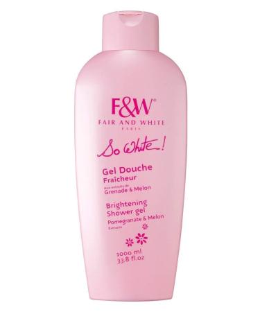 Fair and White So White Refreshing Brightening Body Wash   1000ml / 33.8 fl oz   Daily Moisturizing Skin Shower Gel  with Pomegranate & Melon Extracts
