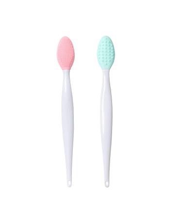 Lip Brush Tool,Double-Sided Silicone Exfoliating Lip Brush (2PCS)