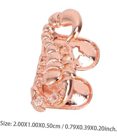BCOATH 1pc Scorpion Single Braces Decor Rose Grills for Women Tooth Jewelry Vampire Aldult Man 2X1cm Golden - Buy Online on SooperMarket.com