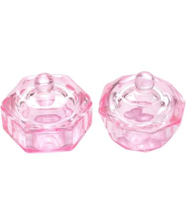 Octagonal Dappen Dish Cup Crystal Glass Glassware Tool for Nail Art Manicure Care Dappen Dish Cup PINK - Buy Online on SooperMarket.com