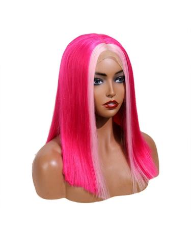 Buy SHIYID Hot Pink Lace Front Synthetic Wig | Heat Resistant Short Wig for Black Women & Drag Queens - Natural Hairline - Buy Online on SooperMarket.com