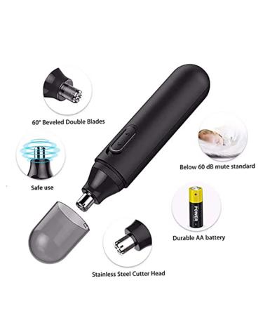 Ear and Nose Hair Trimmer for Men - Stainless Steel Waterproof Dual Edge Blades Mute Motor with Cleaning Brush - Buy Online on SooperMarket.com