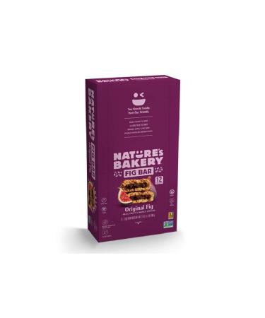 Natures Bakery Whole Wheat Fig Bars, Original Fig, Real Fruit, Vegan, Non-GMO, Snack bar, 1 box with 12 twin packs (12 twin packs)
