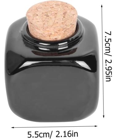 Mikinona Powder Bottle Jar Clear Ceramic Bottle Nail Art Ceramic Cup Liquid Powder Container Manicure Dishes Pill Container Bottle Ceramic Mug Practical Empty Bottle Wooden Bamboo - Buy Online on SooperMarket.com