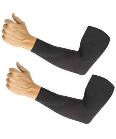 Vive Arm Compression Sleeve - Elbow Support Brace With UV Protection- Cooling Wrap For Pain- Black Sports Fit For Fishing  Cycling  Tennis- Arthritis  Tendonitis Relief- Ideal For Men & Women (Medium)