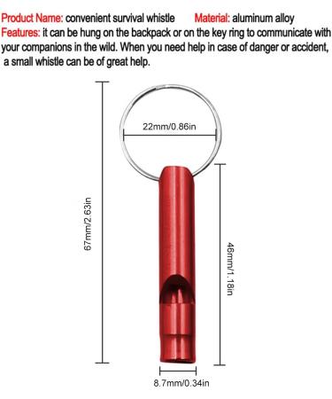 Weddhuis 7-Piece Lifeguard Signal Kit - Emergency Whistle & Aluminum Survival Pipe with Keychain for Hiking & Camping - Buy Online on SooperMarket.com
