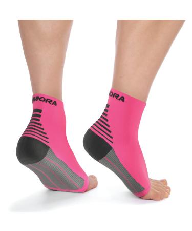 Rymora Plantar Fasciitis Support Socks -Extra Large Arch Heel and Ankle Compression Socks -Flexible Foot Support Socks for Men and Women -Pink Pink (One Pair) Extra Large: 29-33cm arch circumference