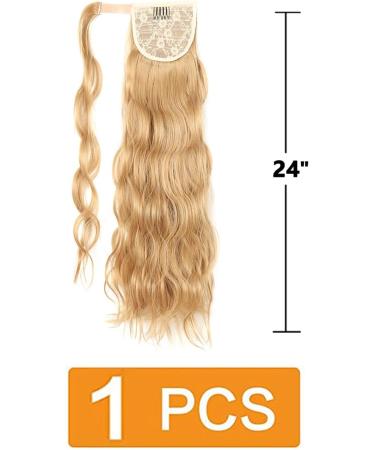Prinfantasy Curly Wavy Wrap Around Ponytail Hair Extension | 24 inch Synthetic Hairpiece for Women - MW129 - Buy Online on SooperMarket.com