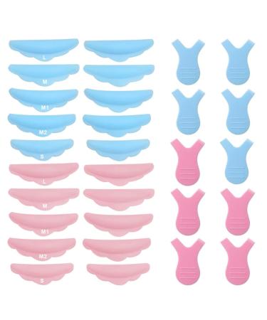 20pcs silicone eyelashes permanent wave curly curler permanent wave pad reusable silicone pads 5 sizes eyelashes lifting rods +10pcs eyelashes y brush makeup beauty tool silicone eyelashes constant wave
