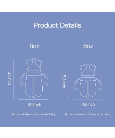 POTATO Glass Baby Bottles - Anti-Colic Breastfeeding Bottles with Medium Flow Nipple - 6 oz Pink - Suitable for Babies 3-6 Months - Buy Online on SooperMarket.com