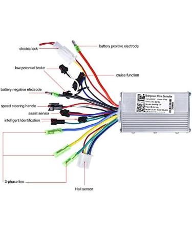 Aluminium Alloy E-Bike Brushless Controller - 24V 350W for Steady Speed & Sensitive Braking Control - Buy Online on SooperMarket.com