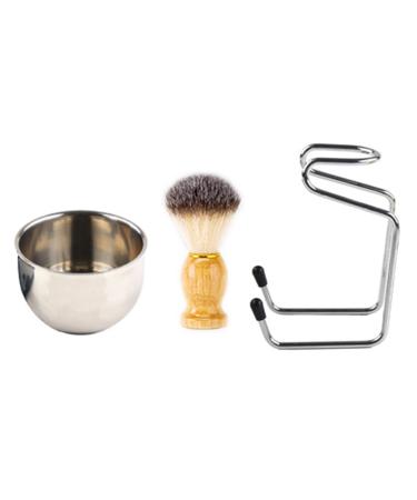 Razor brush set rich foamed multifunctional ridge-free shaving soap foaming mug with bracket bar cleaning tool bathroom accessories silver