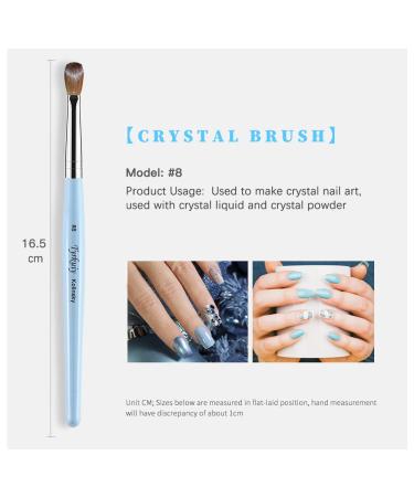 Golden Maple 100% Pure Kolinsky Hair Size 8 Oval Acrylic Nail Brush Set - Blue Wood Handle, Professional Manicure Tool for DIY Salon - Buy Online on SooperMarket.com