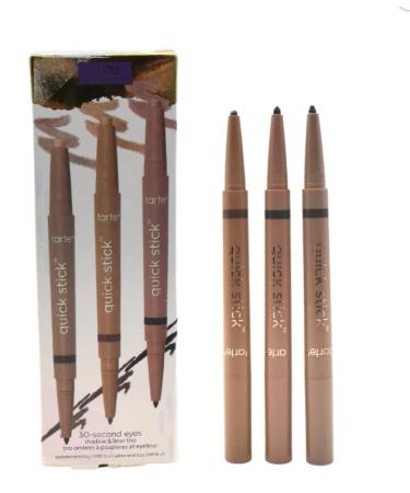 Tarte 30 second Eyes Shadow & Liner Trio:: Quickstick Waterproof Shadow & Liner in Mauve Luster and Black, Rose Luster and Warm Brown, Champagne Luster and Burgundy