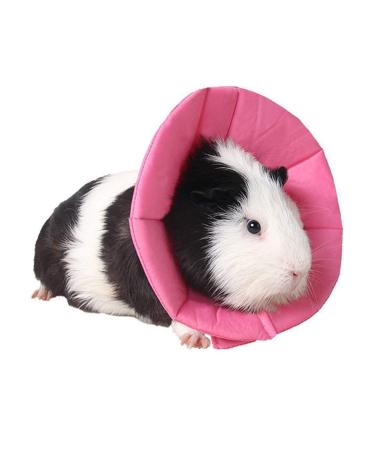 Pet Recovery Collar Small Hamster Adjustable Protective Elizabethan E-collar Breathable Cone for Hamster Chinchilla (M Pink) M Pink