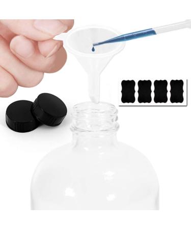 16oz Glass Spray Bottles - Refillable Boston Round Container for Essential Oils, Cleaning Products - White (2 Pack) - Buy Online on SooperMarket.com