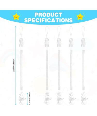 Vicloon Baby Dummy Clips 5 Pcs - BPA Free Soother Pacifier Chain Holder for Boys and Girls - Transparent Teether Toy Holder - Buy Online on SooperMarket.com