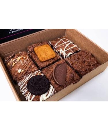 Deluxe 6 Flavour Brownie Gift Box | Delicious Handmade Brownies | Birthday Gift or Indulgent Treat | Baked Daily | 6 Flavours