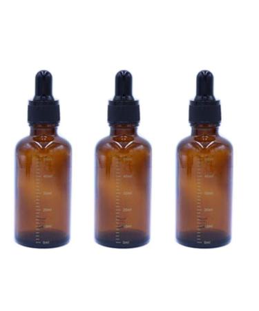 Vasana 3 empty refillable amber glass bottles for essential oils with black drip closure for cosmetics elite liquid container. Amber colors (orange) - YPK53759AMBER 50ML/1.7OZ