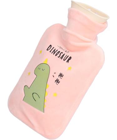 Spiral Hot Water Bottle 500ml - Cartoon Dinosaur Leak-Proof Heating Pad for Sore Muscles (Pink) - International Shipping - Buy Online on SooperMarket.com