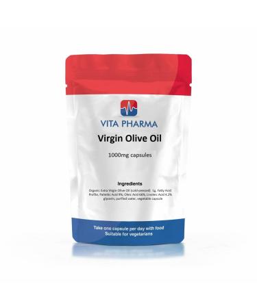 Virgin Olive Oil 1000mg 60 Capsules 2 Months Supply take one a Day VITA Pharm Produced HERE in The UK. Buy Now