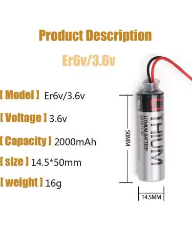 Buy 20 Pack ER6VCT ER6V/3.6V PLC Battery for Robot OTC - 2000mAh Small Brown Plug | International Shipping Available - Buy Online on SooperMarket.com