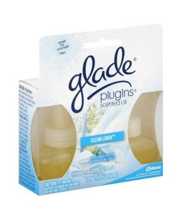 Glade Plug in Scented Oil Clean Linen Refill Twin Pack 1.42-Ounce Boxes (Pack of 6)