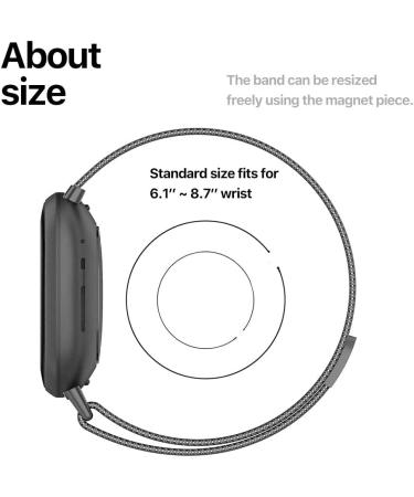 Stainless Steel Bands for Fitbit Versa 3 & Sense - Black Midsize - Buy Online on SooperMarket.com