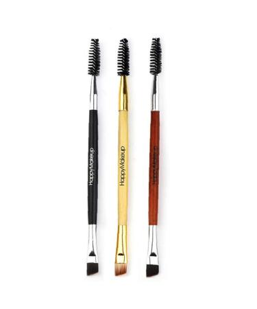 1pc Wood Handle Eyebrow Brush Double Ended Eyebrow Comb Eyebrow Brush Beauty Makeup Brushes Professional Make Up Tools