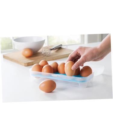 2pcs 10 Eggs Portable Refrigerator Clear Storage Bin with Lid Egg Holder Storage Box re-usable Green 24.5*10.5*7cm - Buy Online on SooperMarket.com