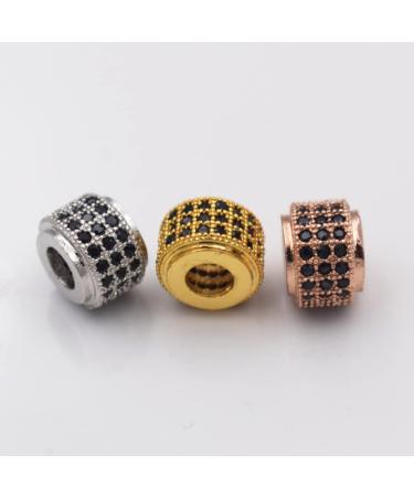 DIYEAH 10 Pcs Crystal Beads Black Ab Rhinestones Rhinestone Loose Bead Charm Bracelet Crystals Bracelet Black Rhinestones Bracelet Accessories Craft Micro Setting Metal Beads Goldenx2pcs 0.6*0.6cmx2pcs - Buy Online on SooperMarket.com