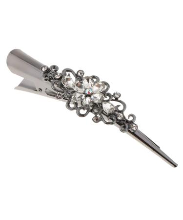 Hellery Ladies Rhinestone Hair Clip - Crocodile Sectioning Clips for Hairdressers - Stylish White Hair Accessories - Buy Online on SooperMarket.com